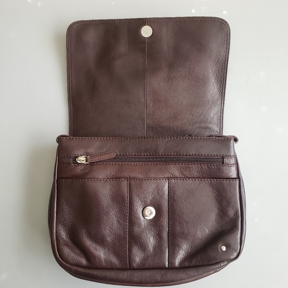 Tula Brown Leather Shoulder Crossbody Bag Purse - Picture 6 of 12